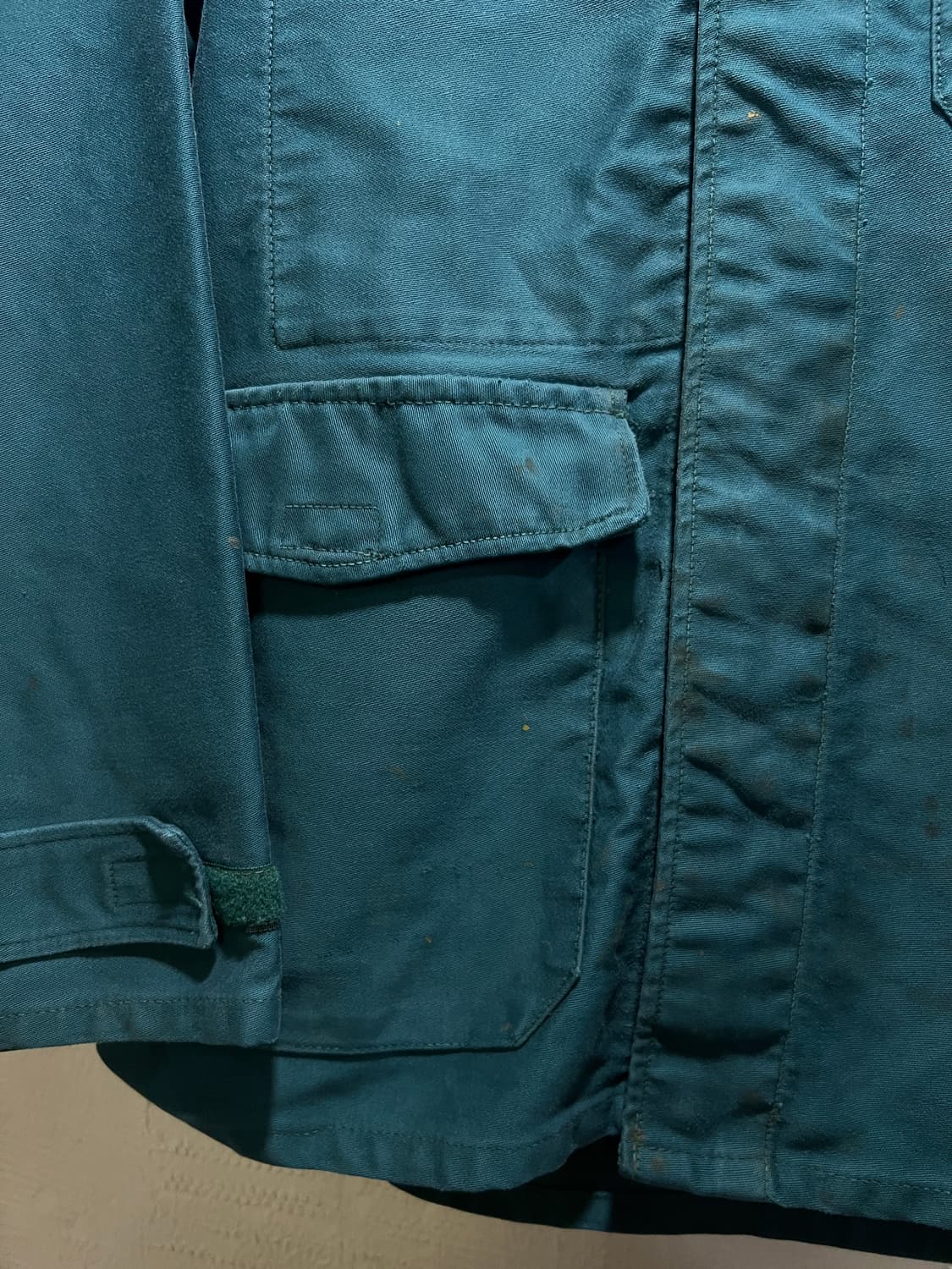 [S]90's 빈티지 페인팅 그린 몰스킨 프렌치 워크자켓 상품이미지5