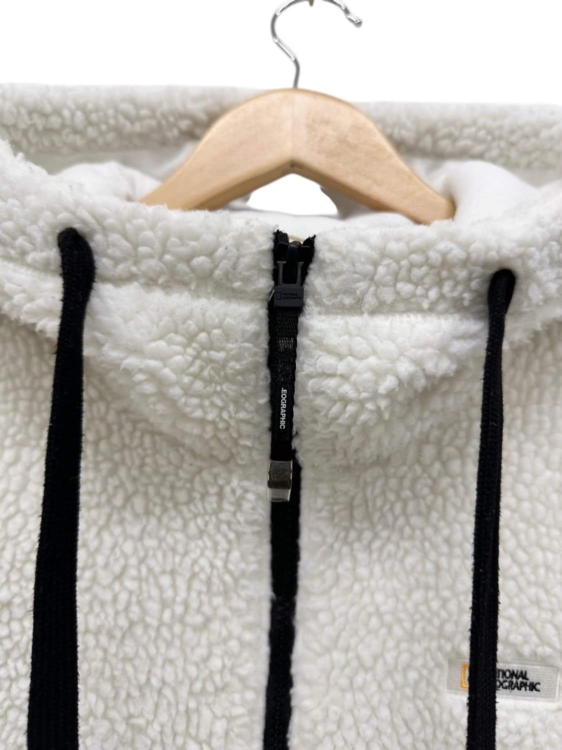 내셔널지오그래픽 플리스 후리스 후드집업 화이트 (S) 상품이미지3