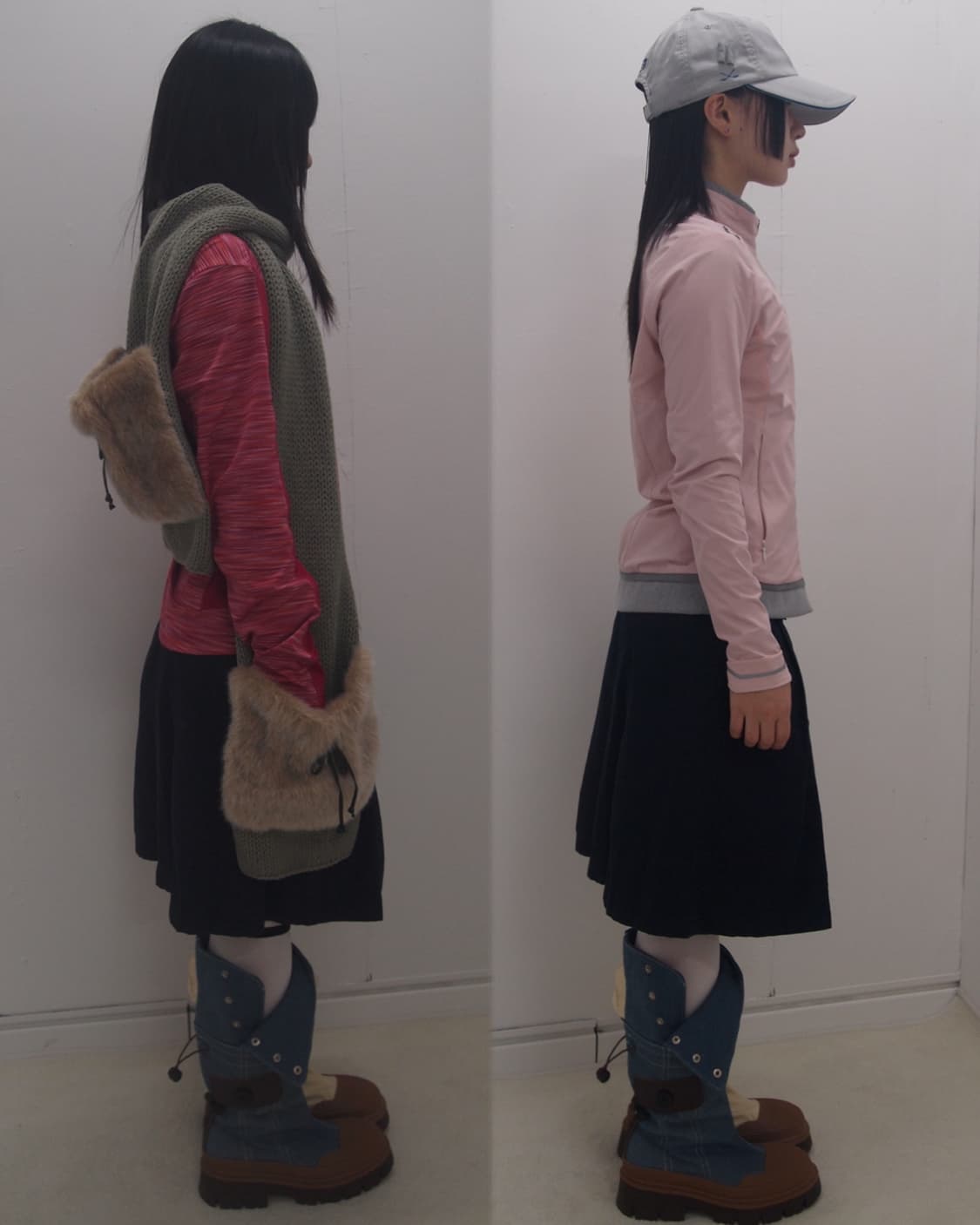 Hazzys navy belted basic midi skirt 상품이미지3
