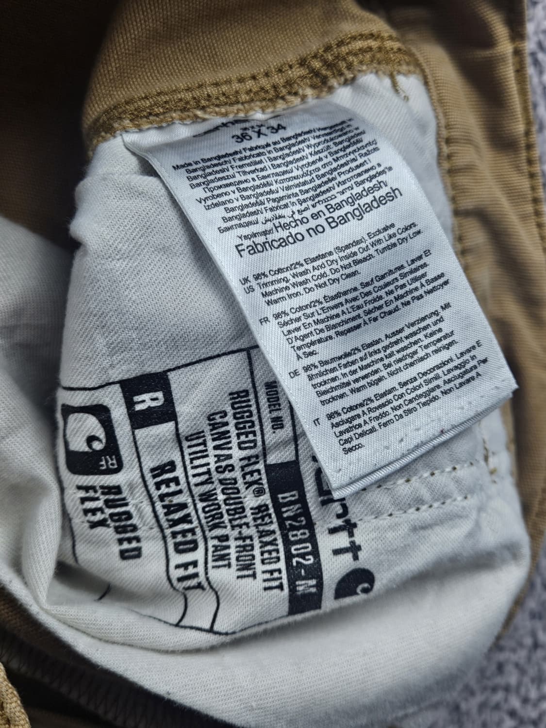 칼하트 코튼 더블니 카펜터 워크 팬츠 ( 36X34 ) / 10612 상품이미지7