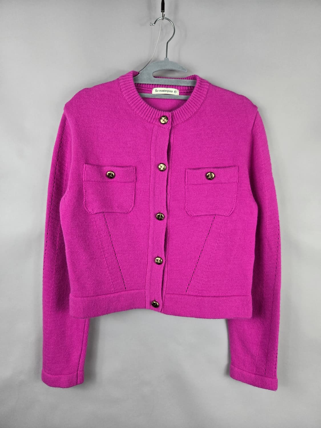 [무료배송]르마스터피스 F 여성 금장 단추 탄탄한 니트 가디건 상품이미지1