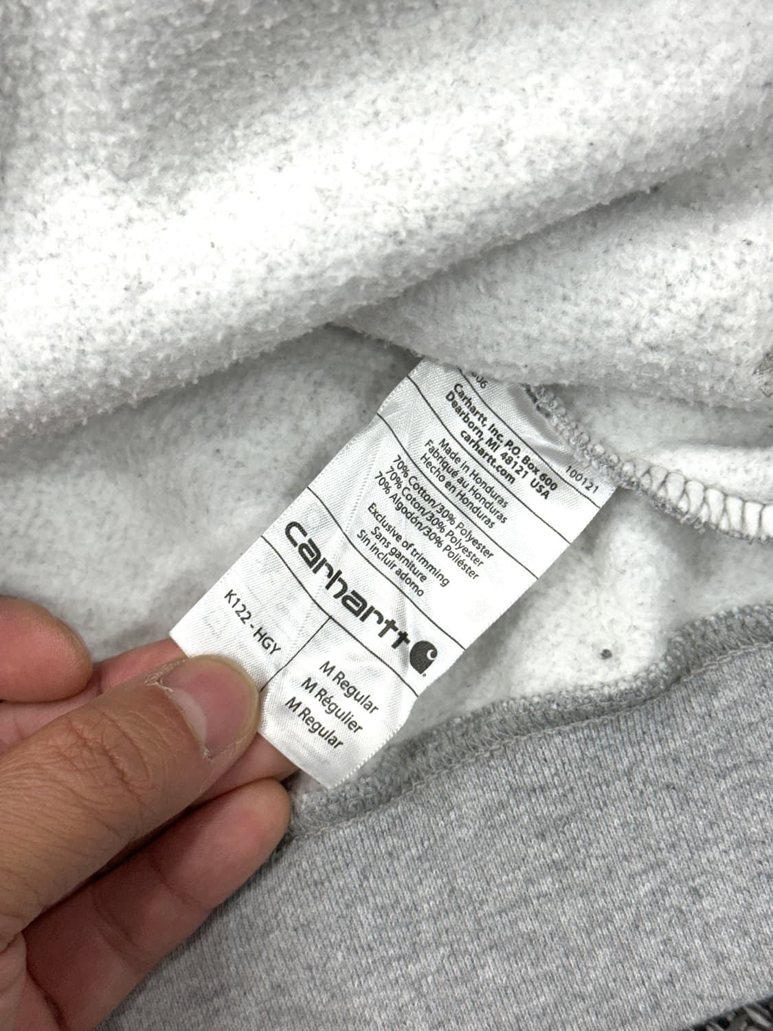 칼하트 후드집업 그레이M 상품이미지5