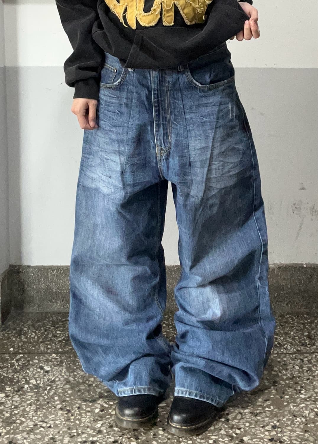 90s UNIONBAY 중청 워싱 와이드팬츠 상품이미지1