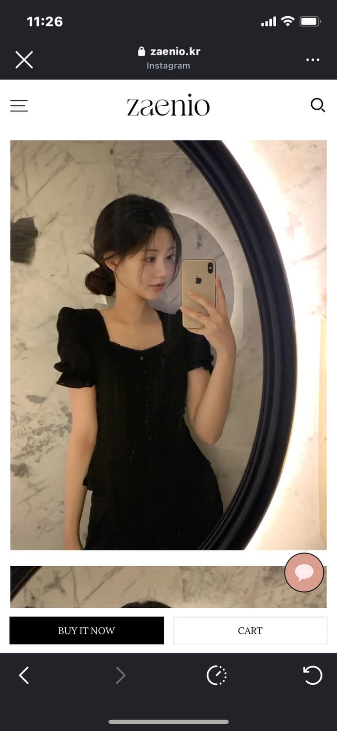 제니오 썸머 펄 에스닉 블라우스 - 블랙 상품이미지2