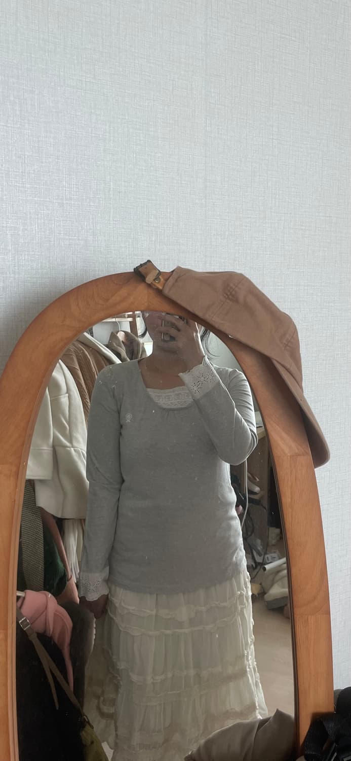 모리걸 빈티지 레이스 레이어드 티셔츠 🤍🎀 상품이미지5