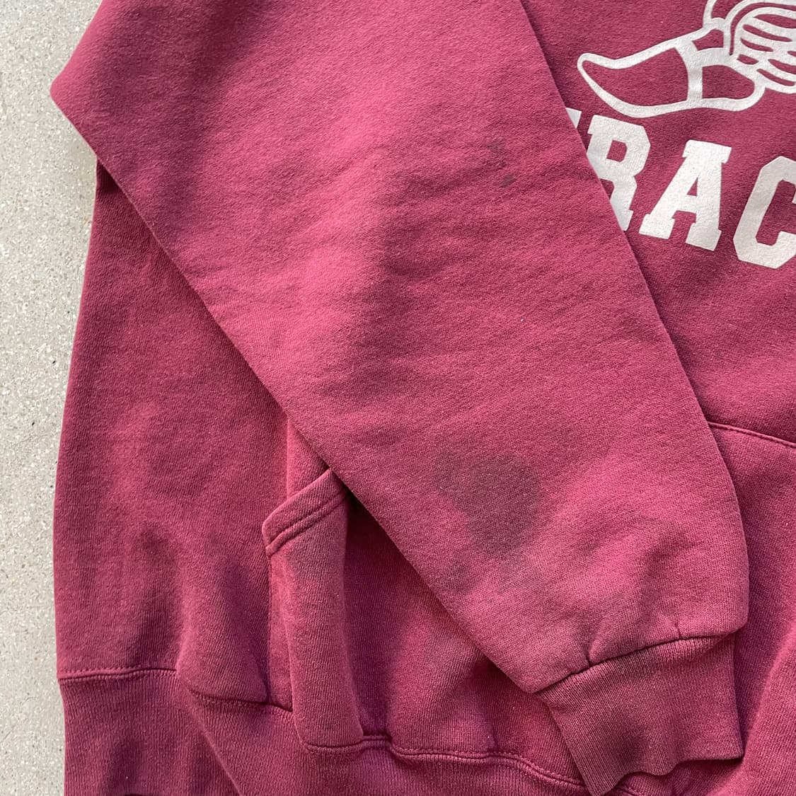 빈티지  러셀애슬레틱 후드 버건디(화이트)made in mexico 상품이미지5