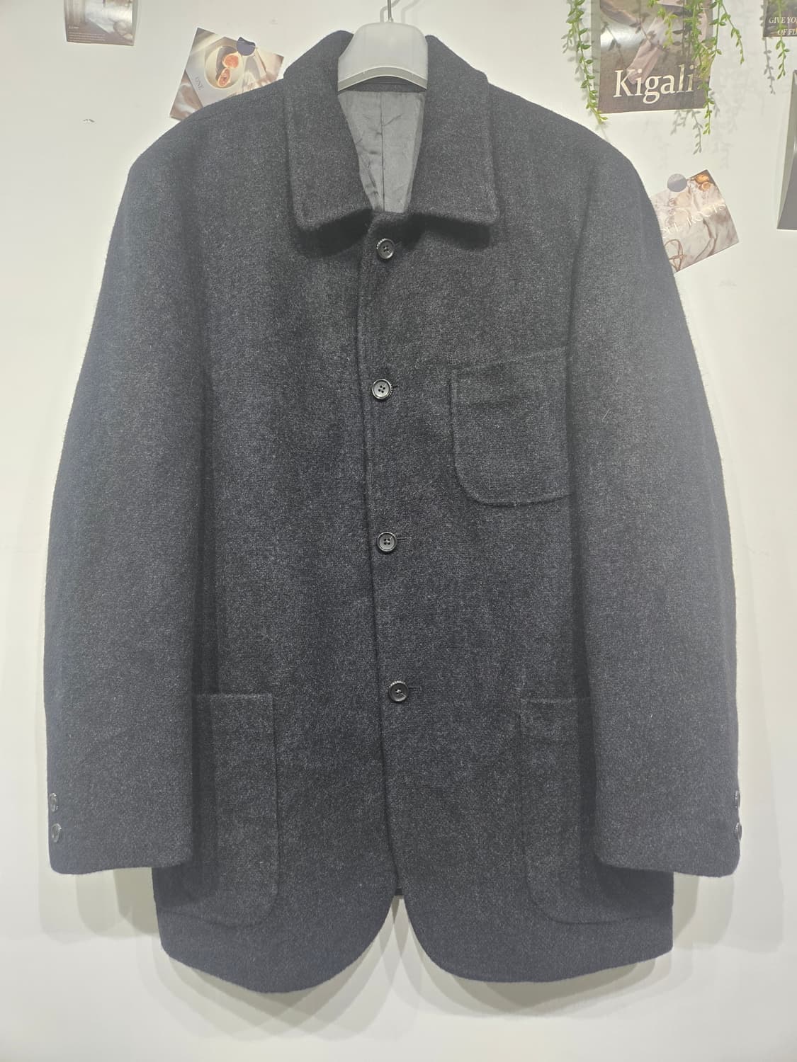 버버리 블랙 울 버튼 코트 자켓 상품이미지1