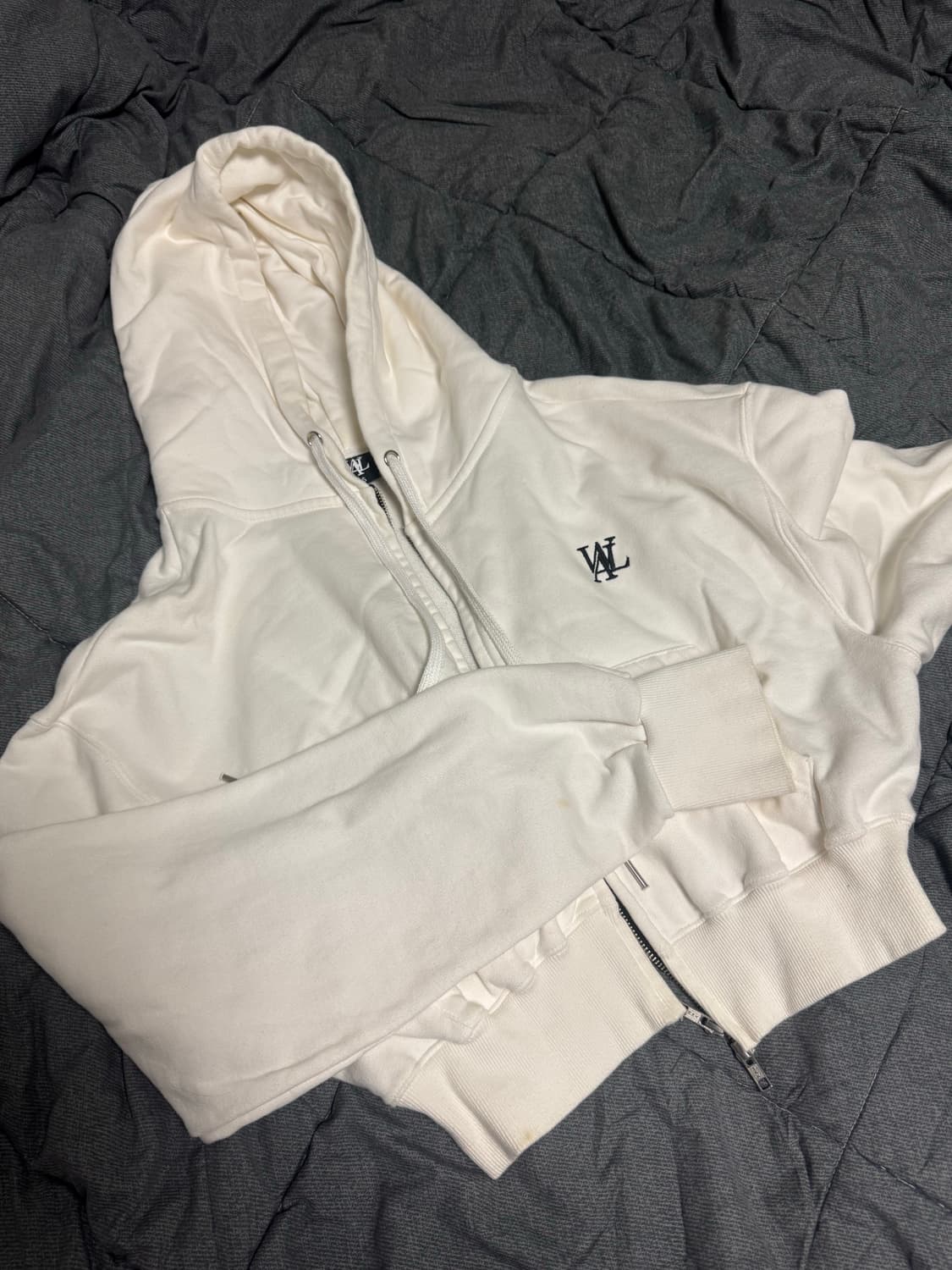 우알롱 크롭 후드집업 상품이미지1