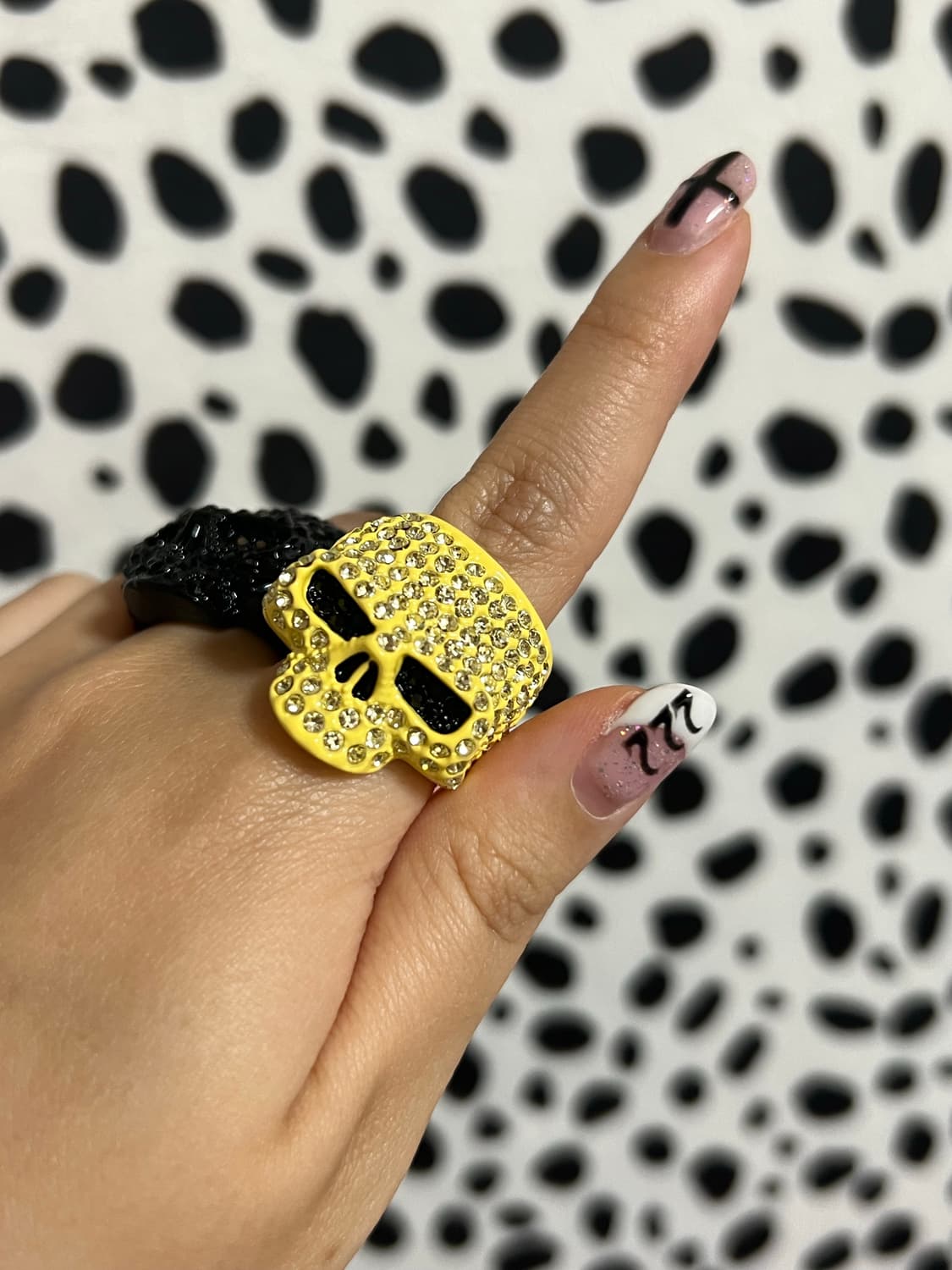 빈티지 펑크 큐빅 해골 반지 갸루 y2k 상품이미지1
