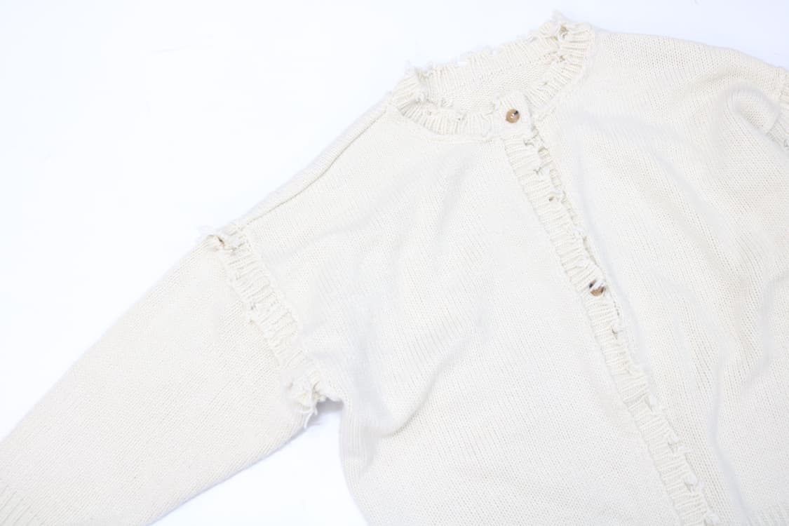 아이보리 데미지 빈티지 니트 가디건 상품이미지4