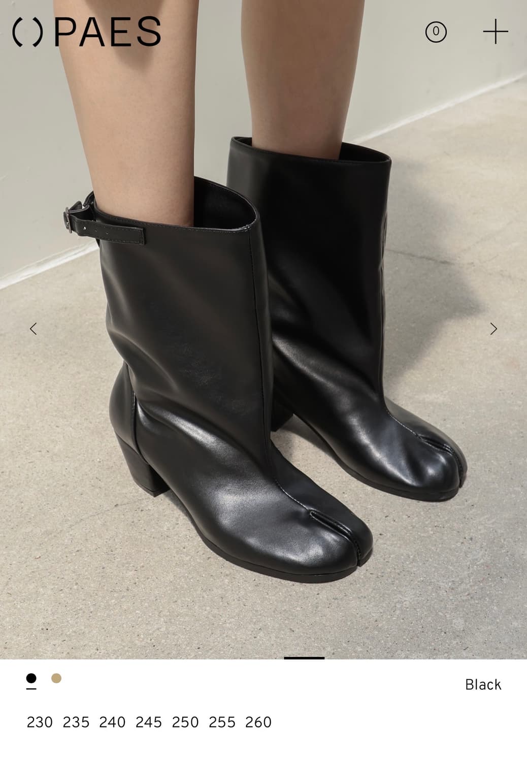 paes 페이즈) Wide Buckle Tabi Boots / Black 상품이미지1