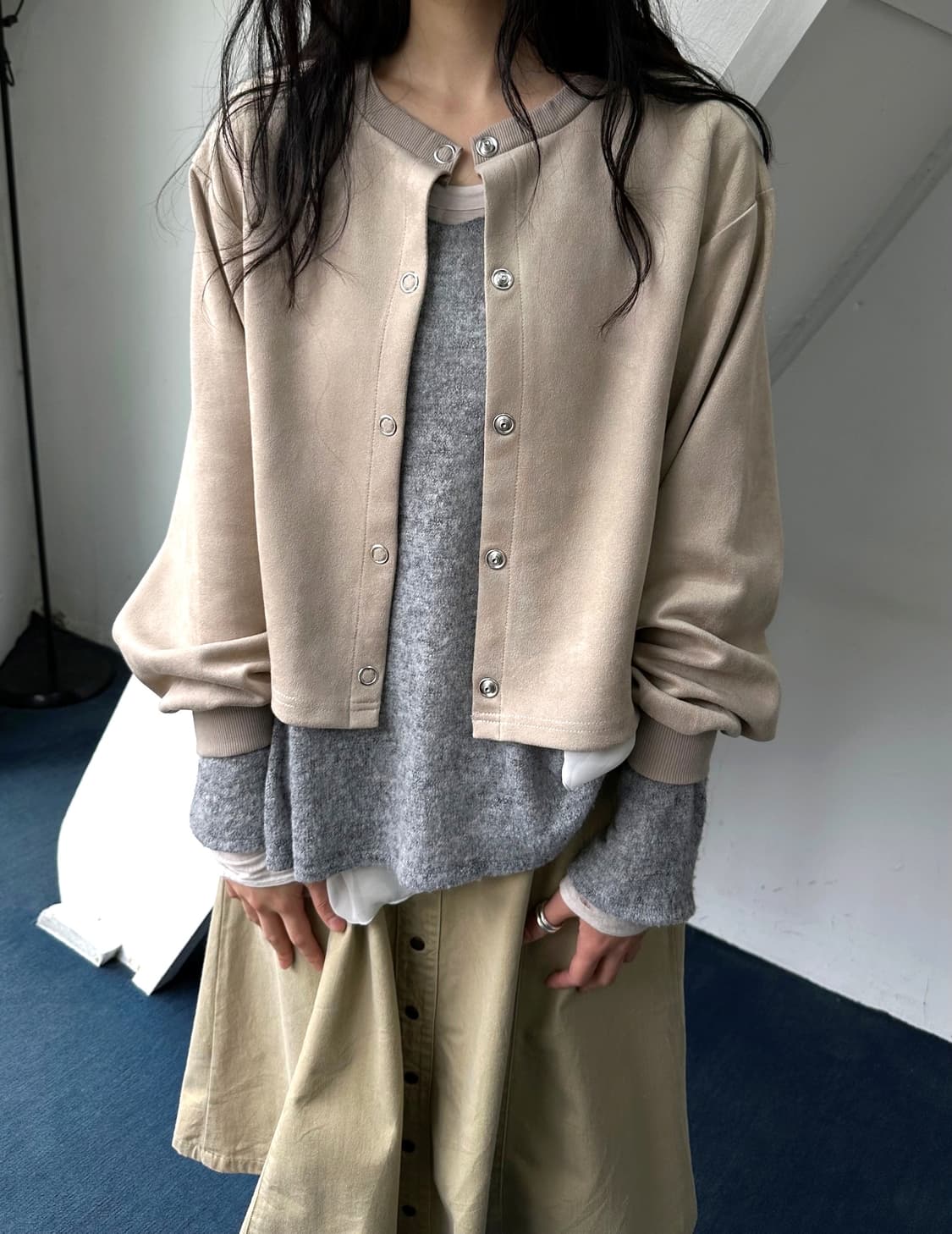 Peach skin cropped design blouson 상품이미지7