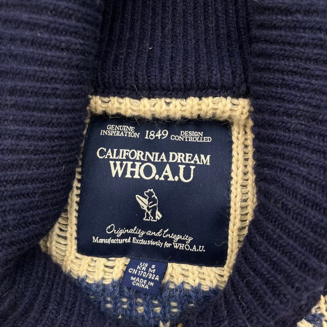 M 후아유 노르딕 코위찬 숄카라 헤비니트집업 상품이미지3