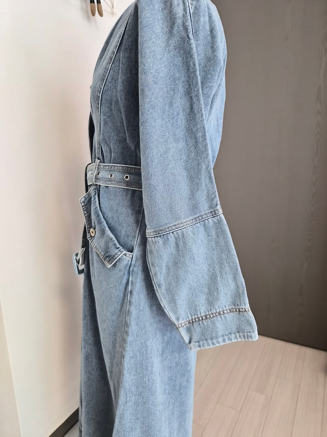 벨티드 롱 데님 원피스 & 아우터 (투웨이 연출 가능) 상품이미지5