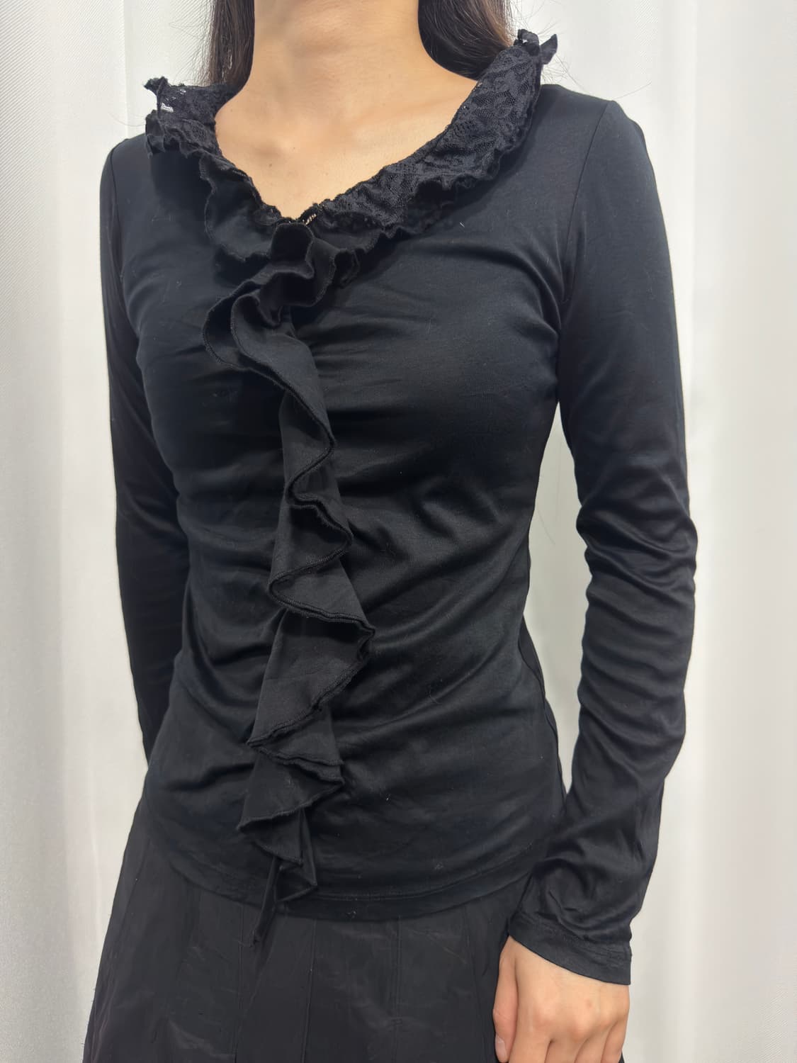 michael klein lace shirring top 상품이미지2