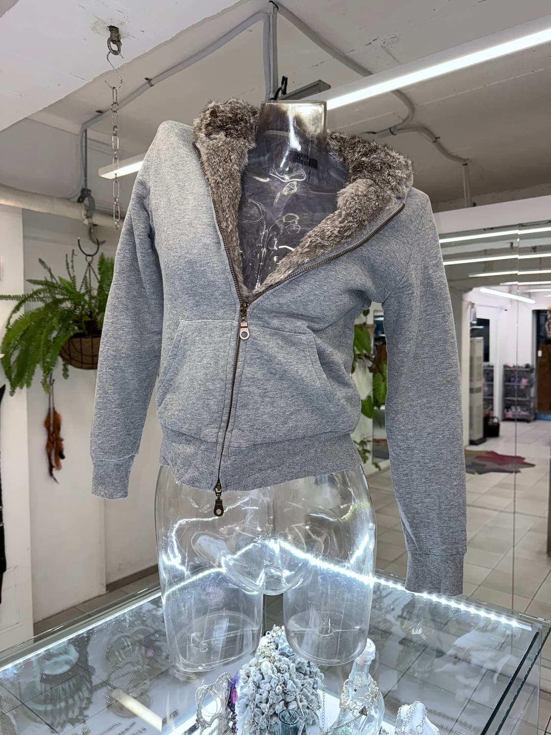 fur trim zip up hoodie 상품이미지2