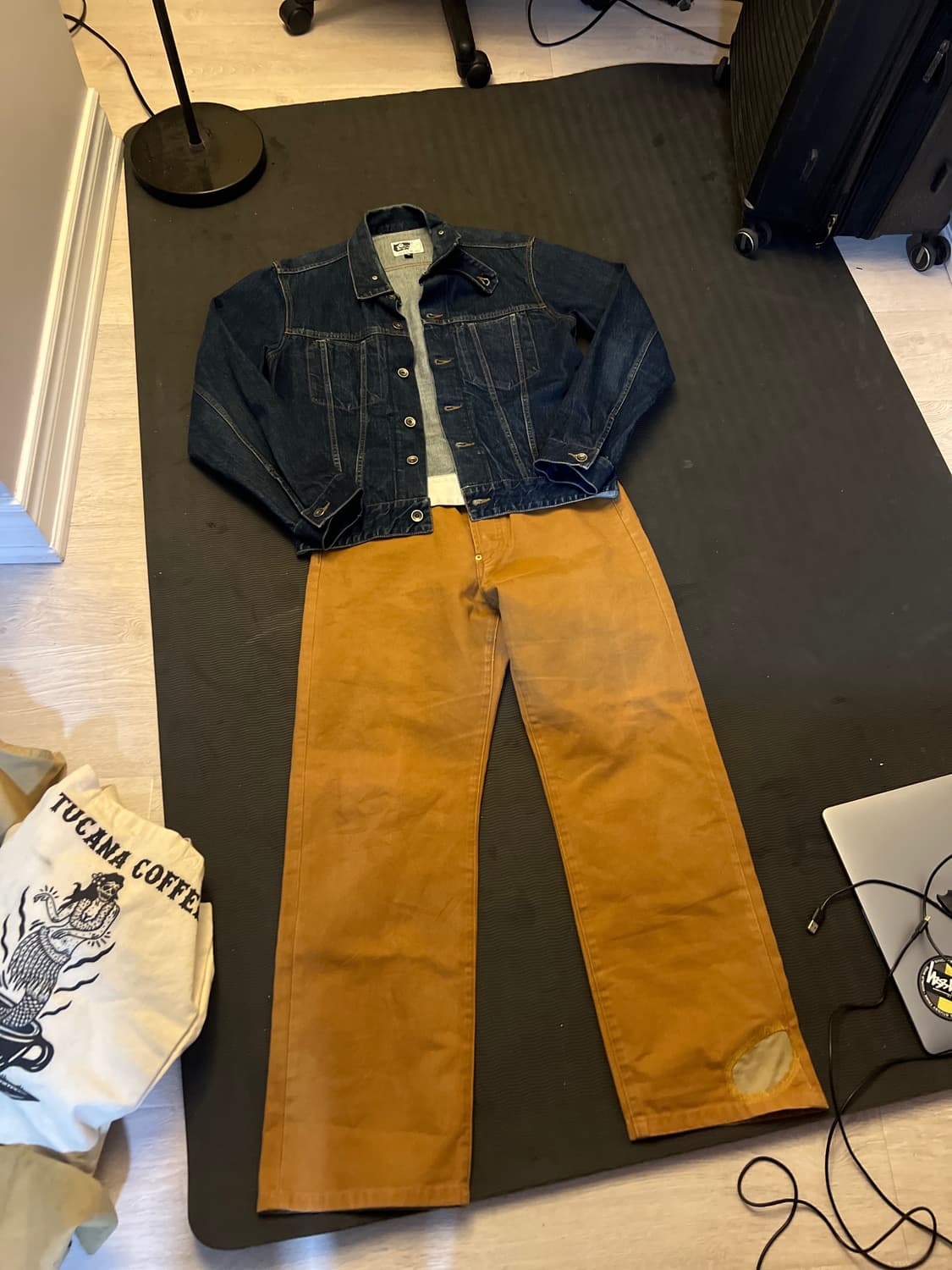 90s LVC 일본 704 신치백 워크팬츠 덕캔버스 복각 허리단면 40 상품이미지7