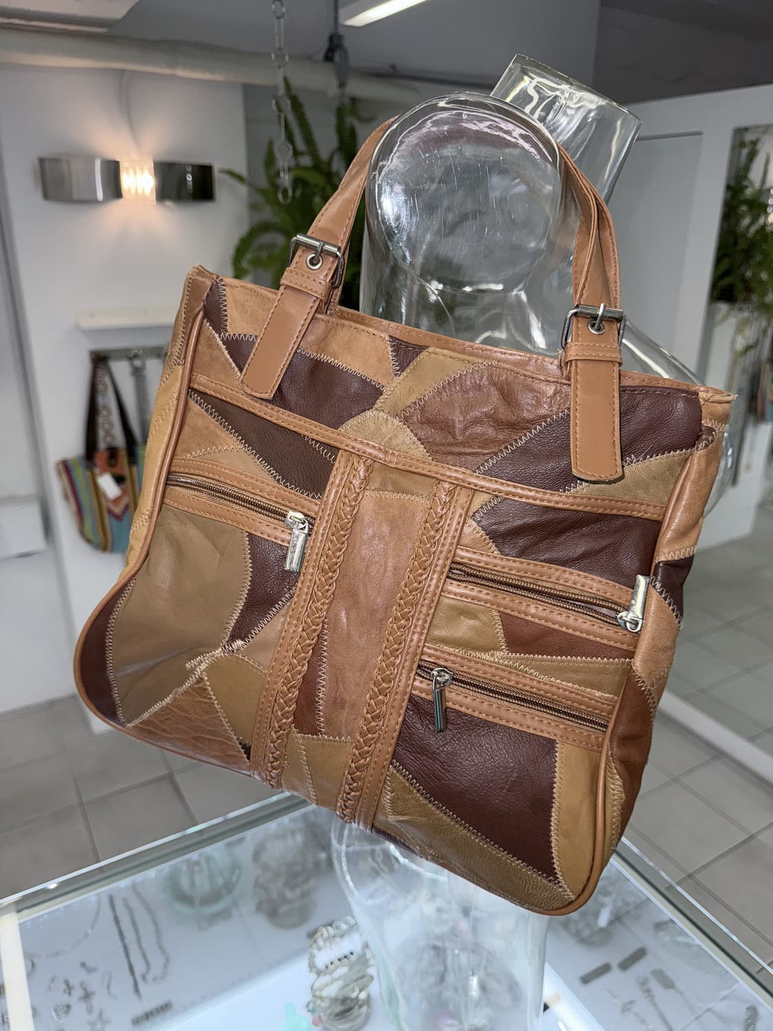 leather patch work bag 상품이미지3