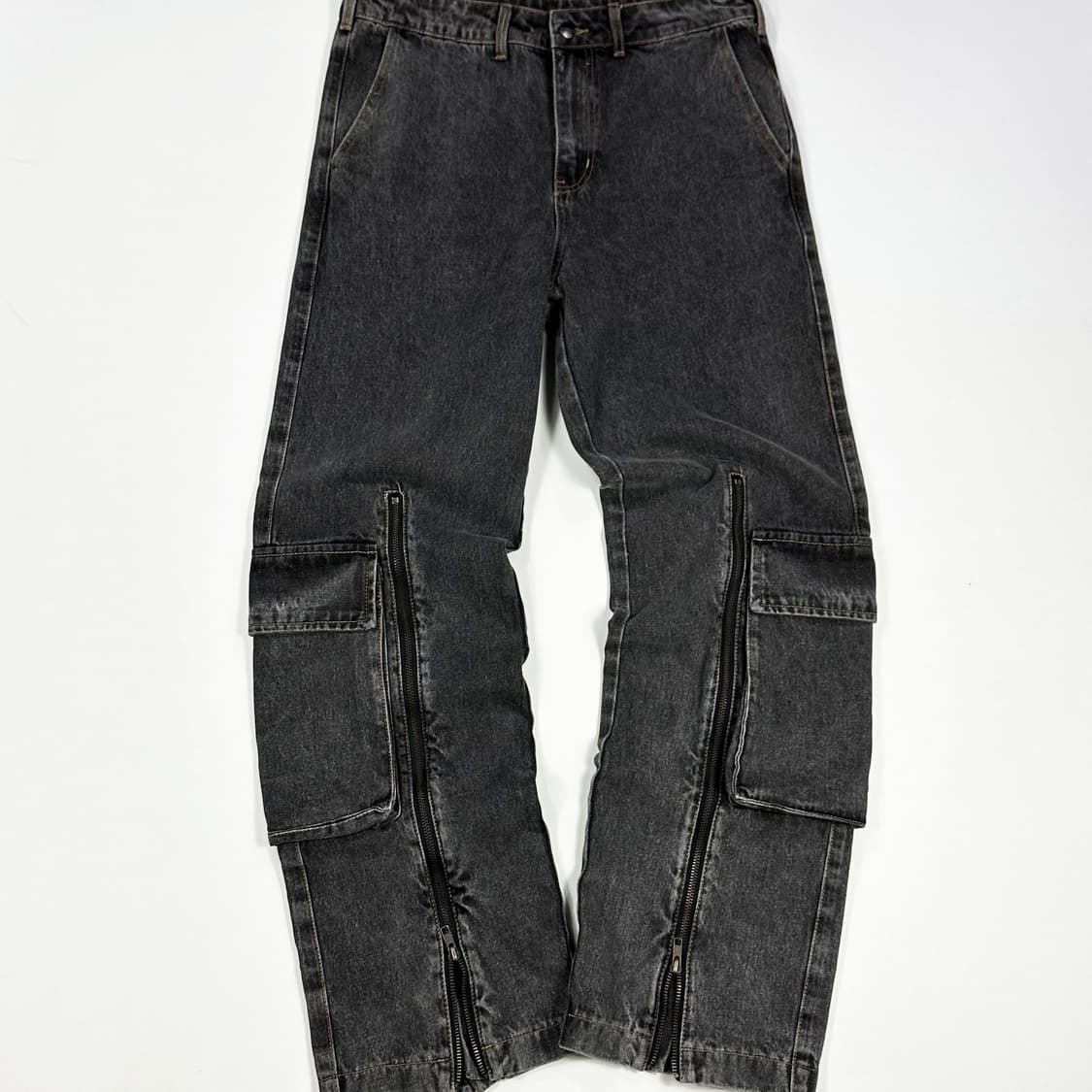 VTG 빈티지 흑청 스트레이트 카고팬츠 (32인치) 상품이미지3