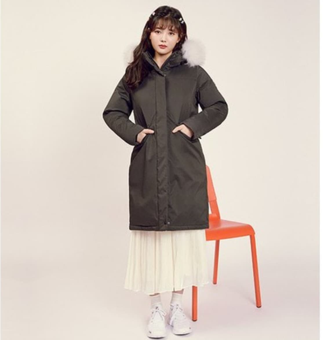 [L]FILA 휠라 프리미엄 여우털 구스다운 롱패딩 상품이미지8