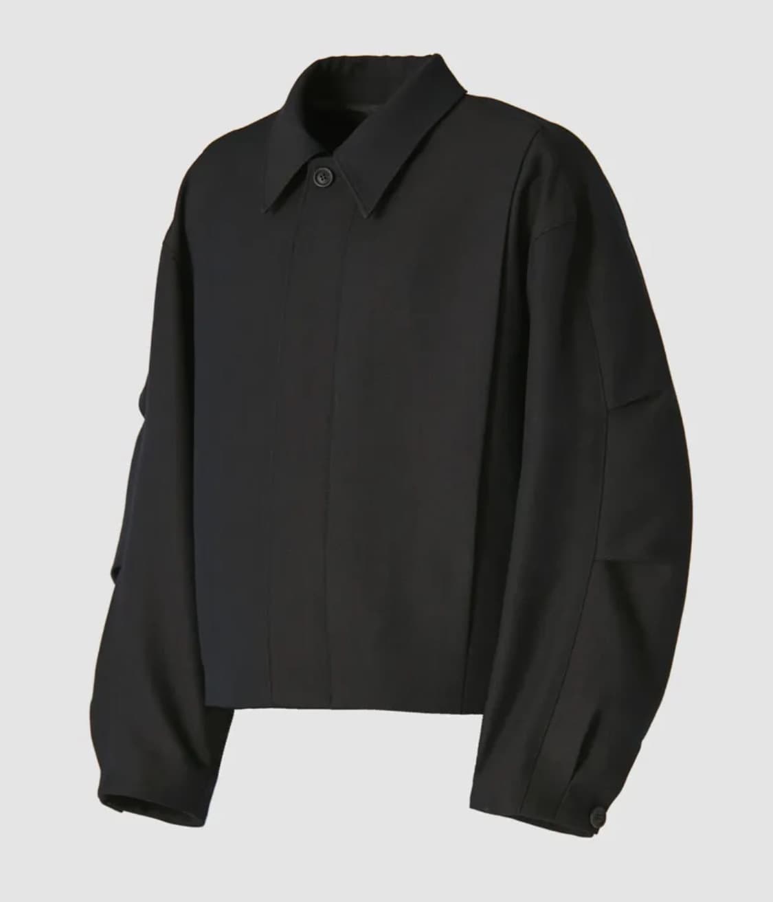 쿠어 플리츠드 울 트윌 크롭 자켓 블랙 상품이미지2