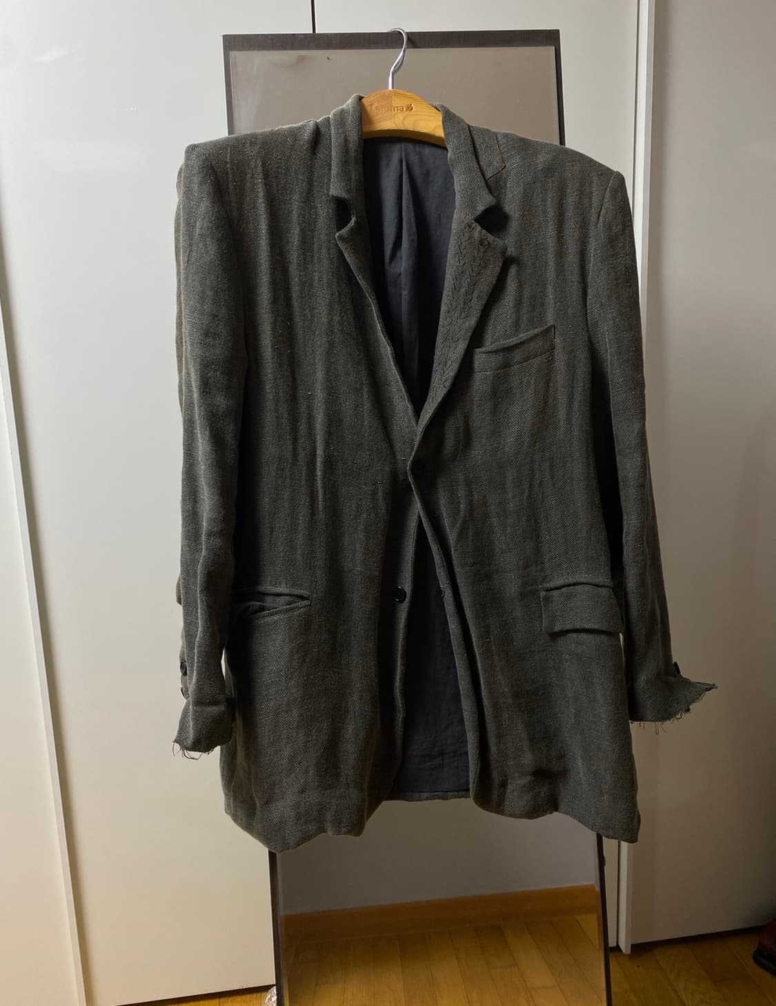 투빌더스하우스 스티치 싱글 자켓 올리브 그린 상품이미지3