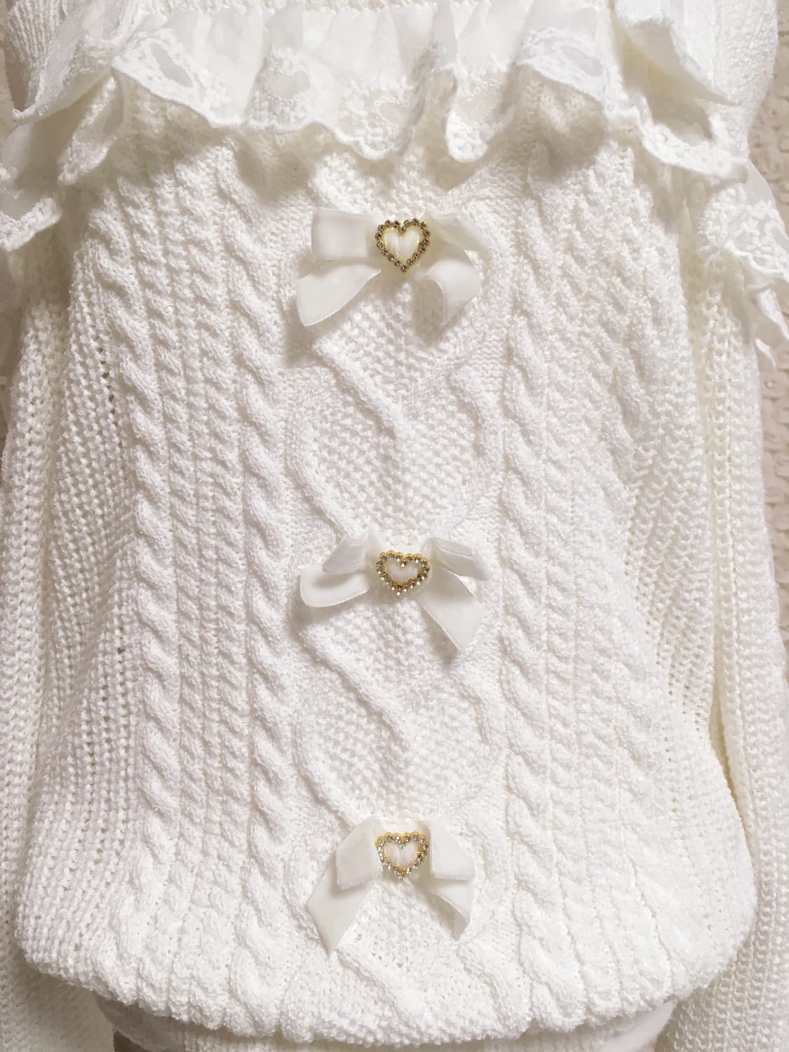 빈티지 하트링 리본 오프숄더 상품이미지3