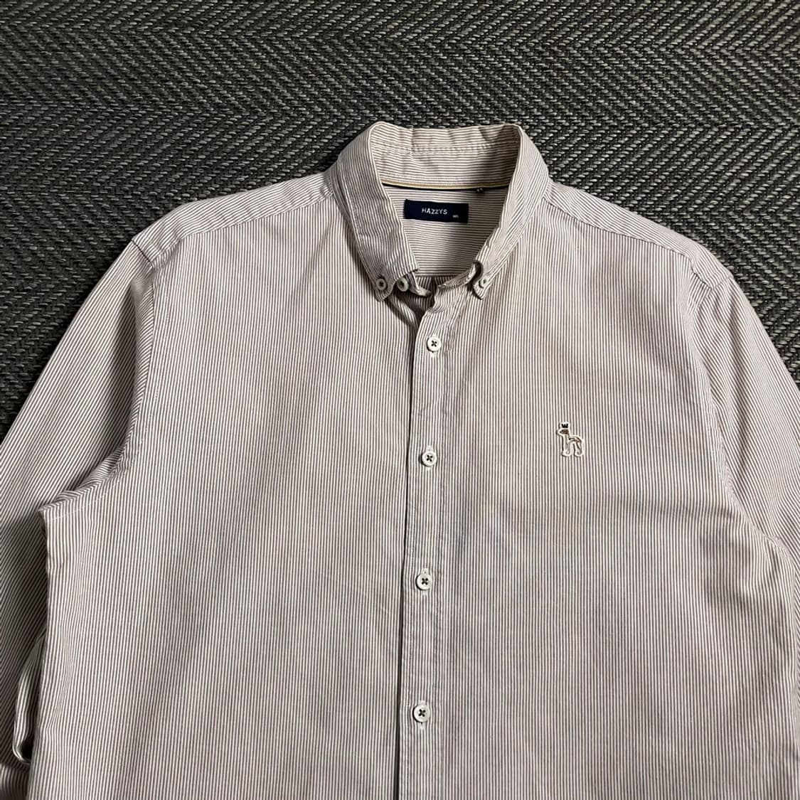 헤지스 자수로고 베이직 스트라이프 혼방 셔츠y 4618 상품이미지5