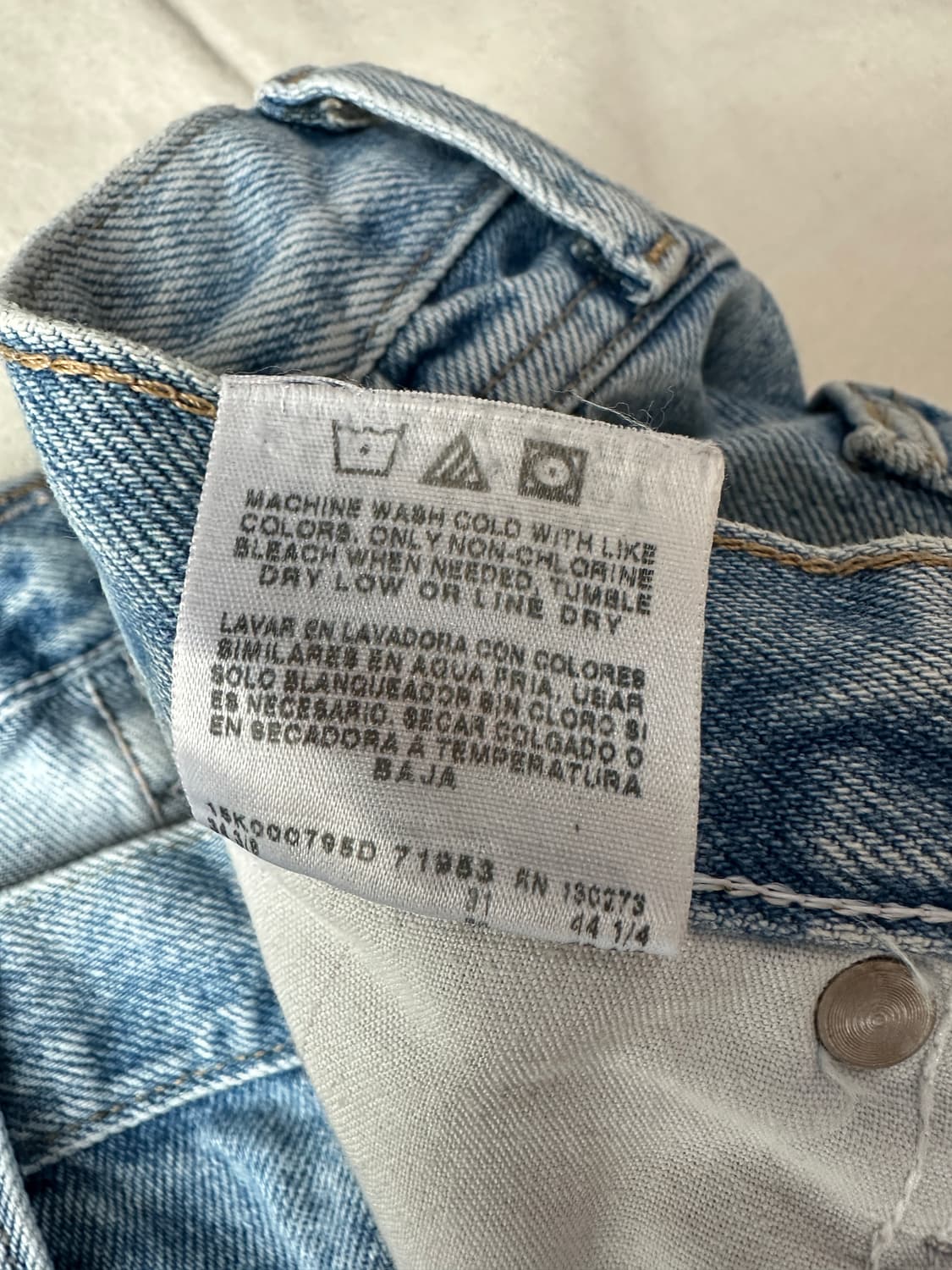 랭글러 어센틱 레귤러핏 연청 데님팬츠 32 상품이미지8