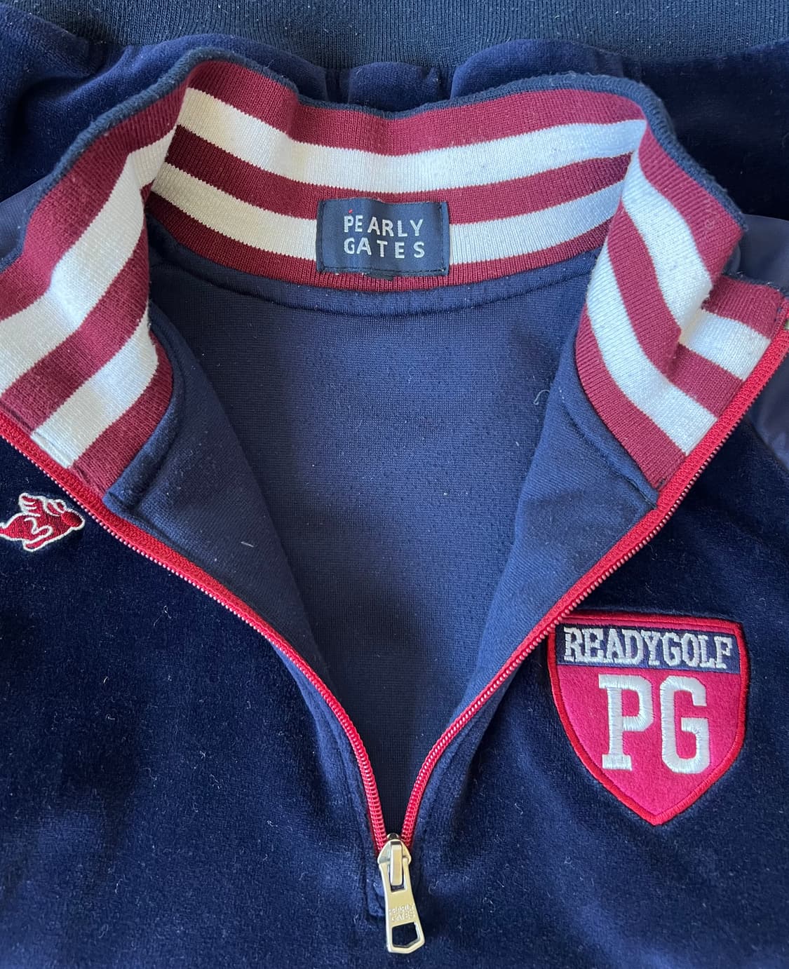 파리게이츠 여성 네이비 벨벳 벨로아 트랙탑티셔츠 반집업티셔츠 상품이미지9