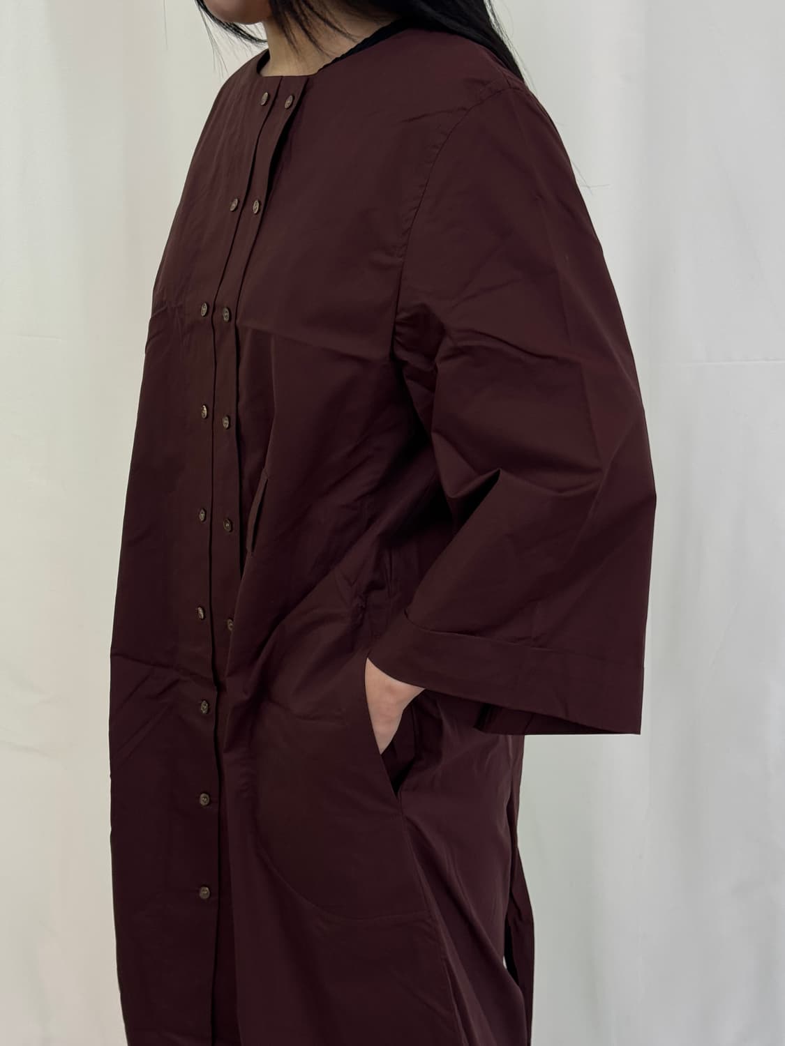 Soeur 와인색 셔츠 원피스 상품이미지5