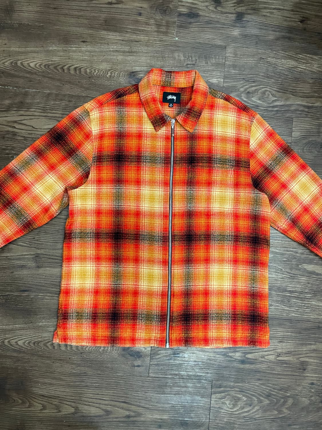 Stussy Zip Up Crepe Plaid Shirt 상품이미지4