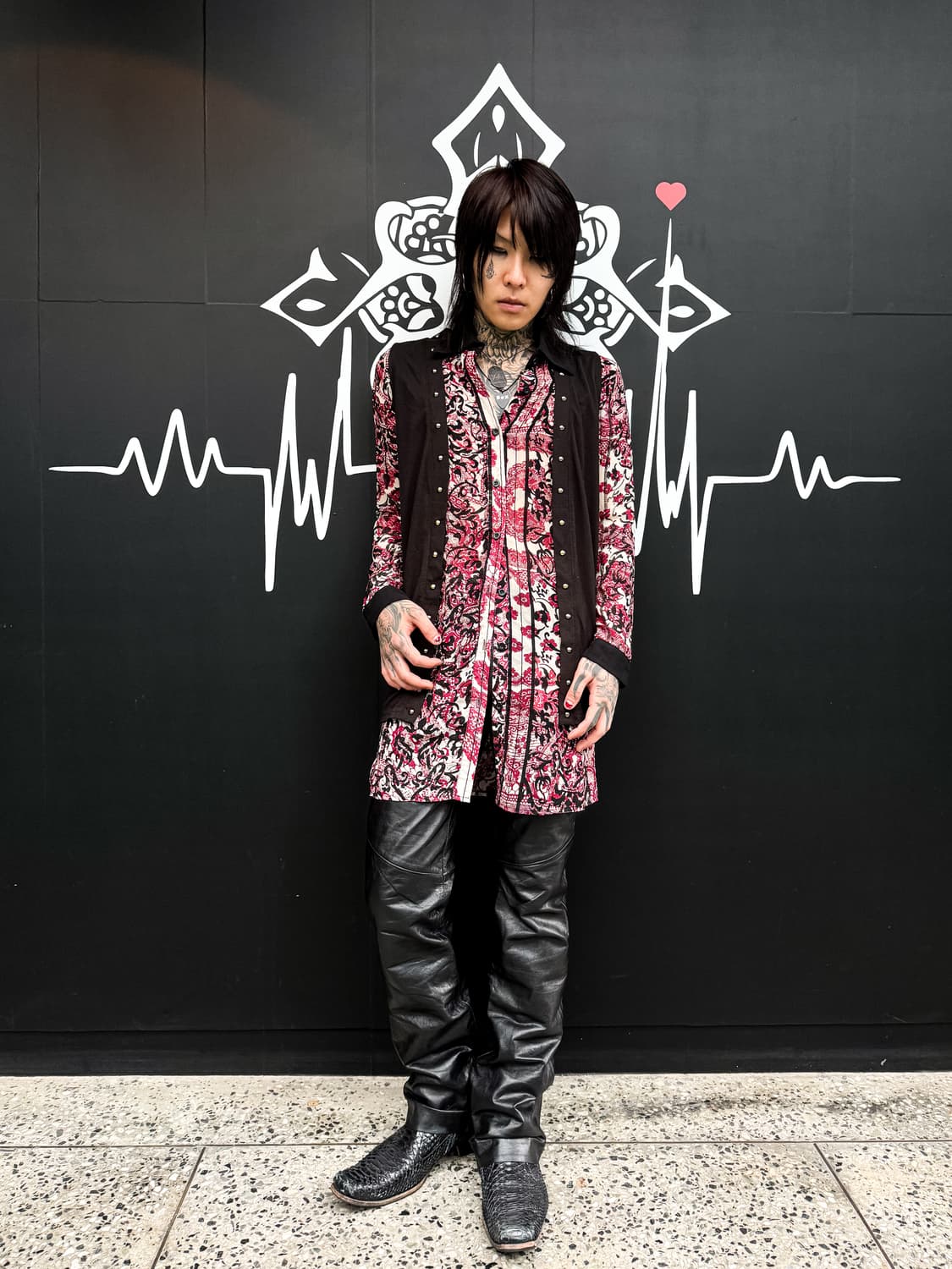 Damask Pattern Long Shirt 상품이미지1