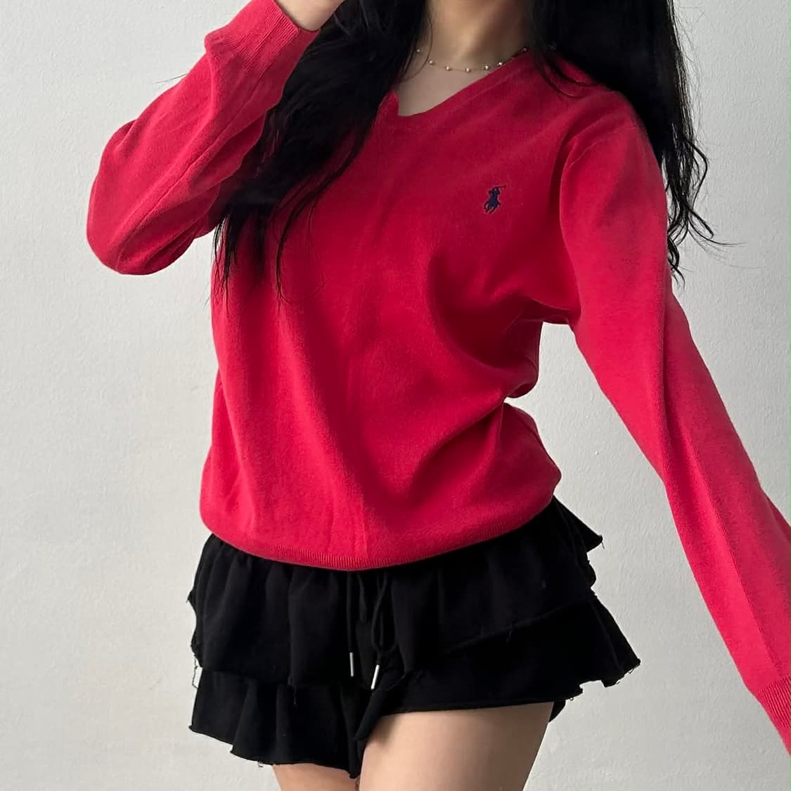 폴로 랄프로렌 브이넥 코튼 니트(M) 상품이미지1