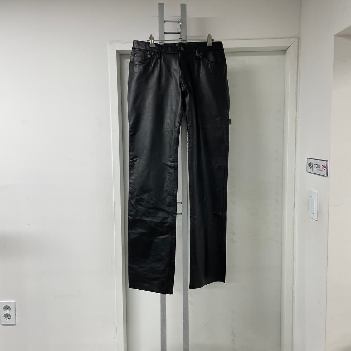 빈티지 블랙 레더 팬츠(소가죽) 34 상품이미지1