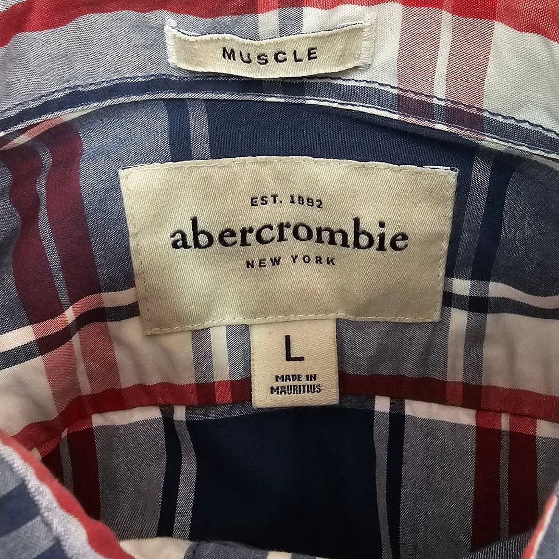 L Abercrombie 아베크롬비 머슬핏 체크셔츠 상품이미지4