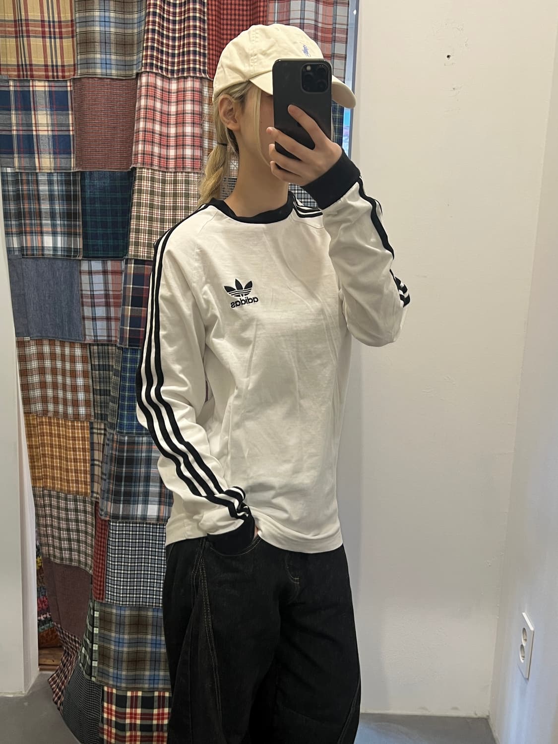 아디다스 블랙 앤 화이트 롱 슬리브 상품이미지5