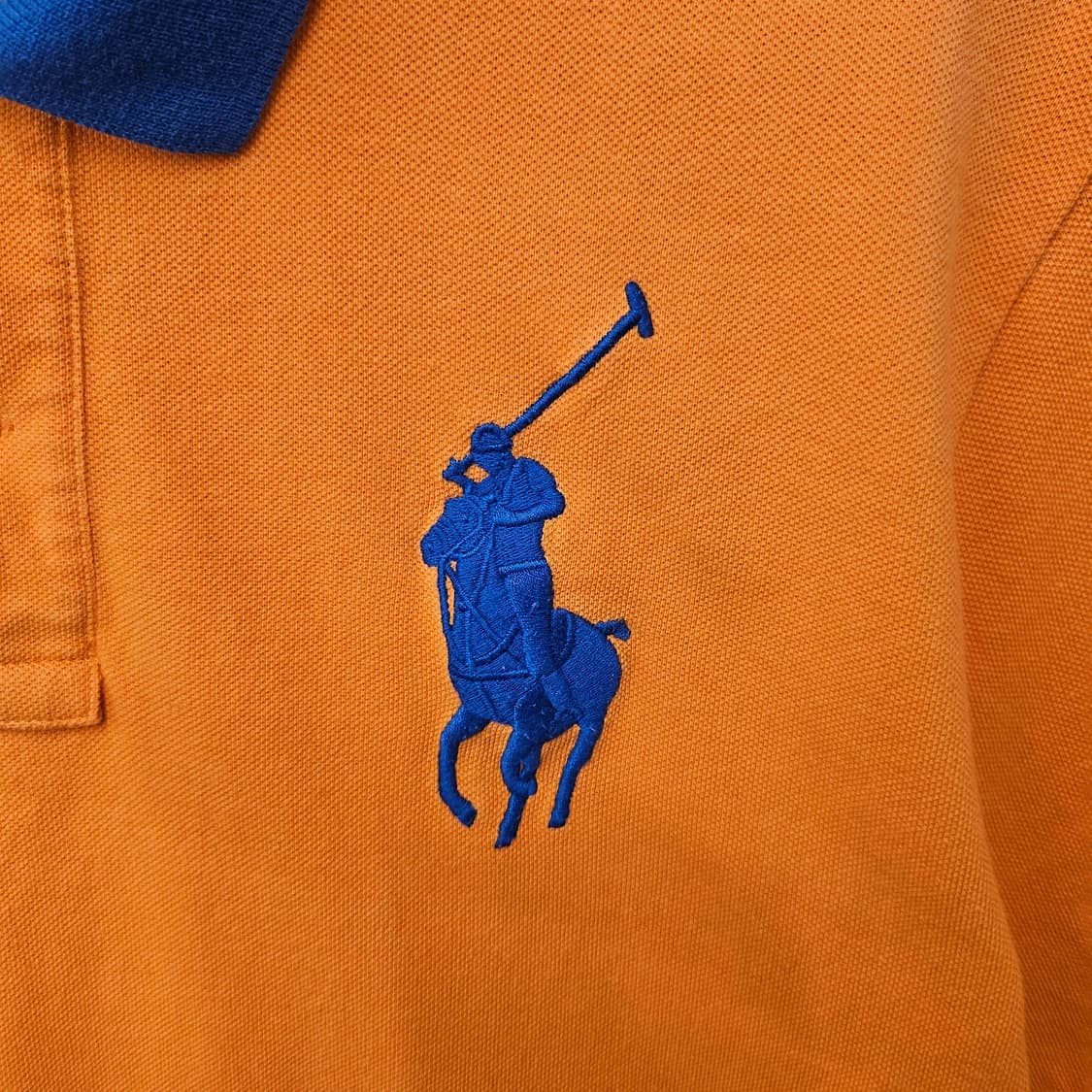 폴로 랄프로렌 빅포니 반팔 카라티 오렌지 네이비 상품이미지4