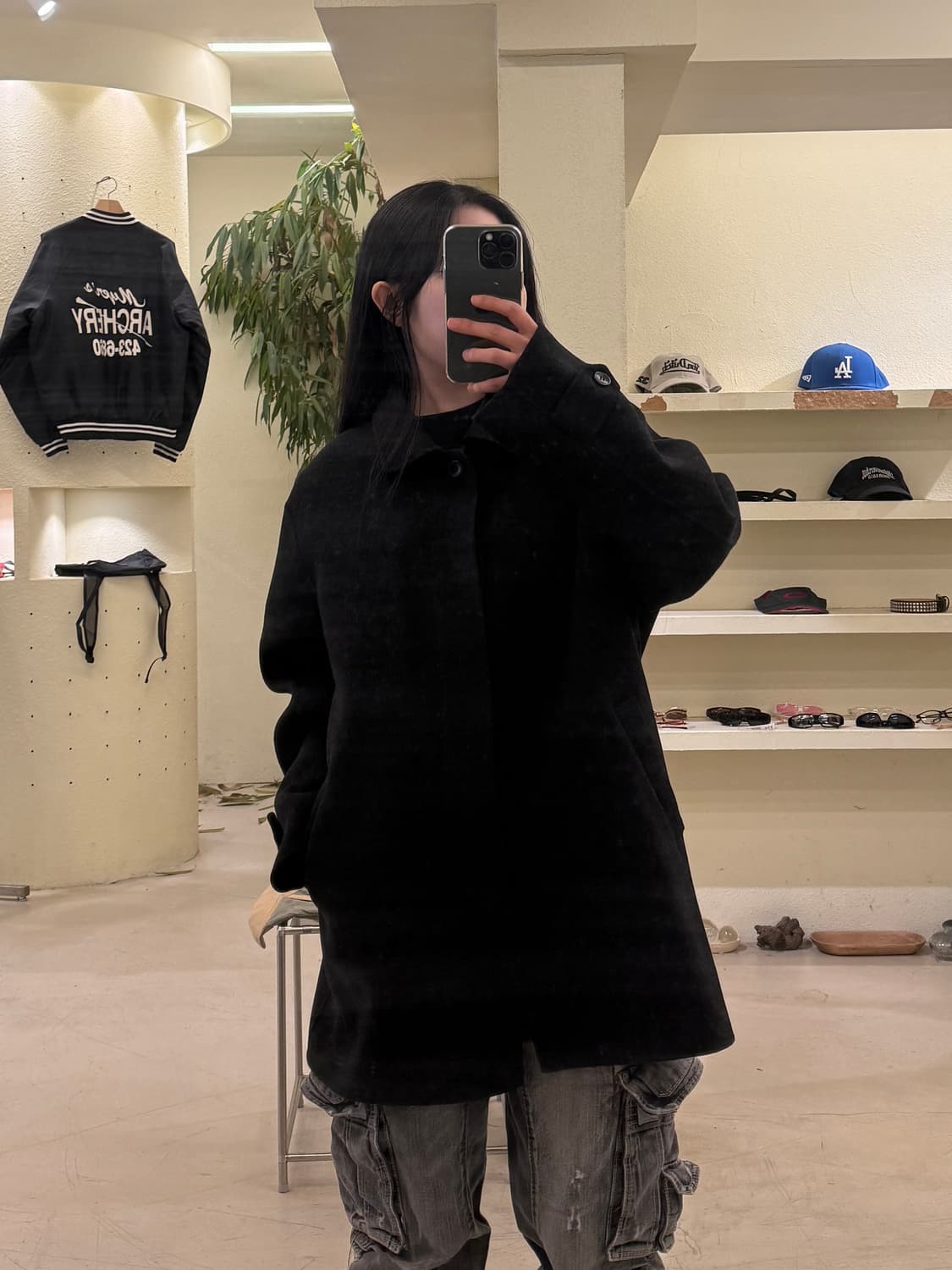 블랙 울 싱글 코트 U442 상품이미지1