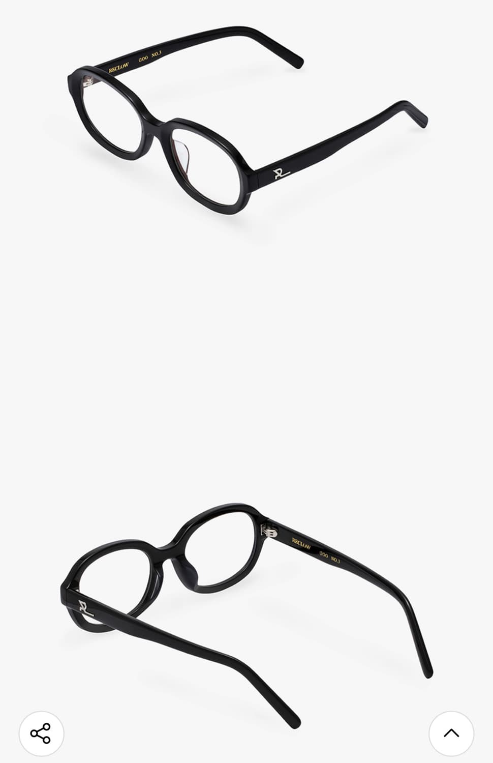 리끌로우 RC 아세테이트 GOO NO.3 BLACK 안경 상품이미지2
