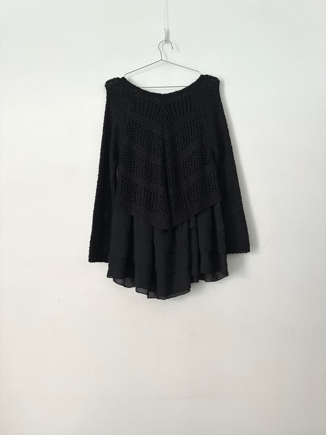 Frill layered knit / black 상품이미지5