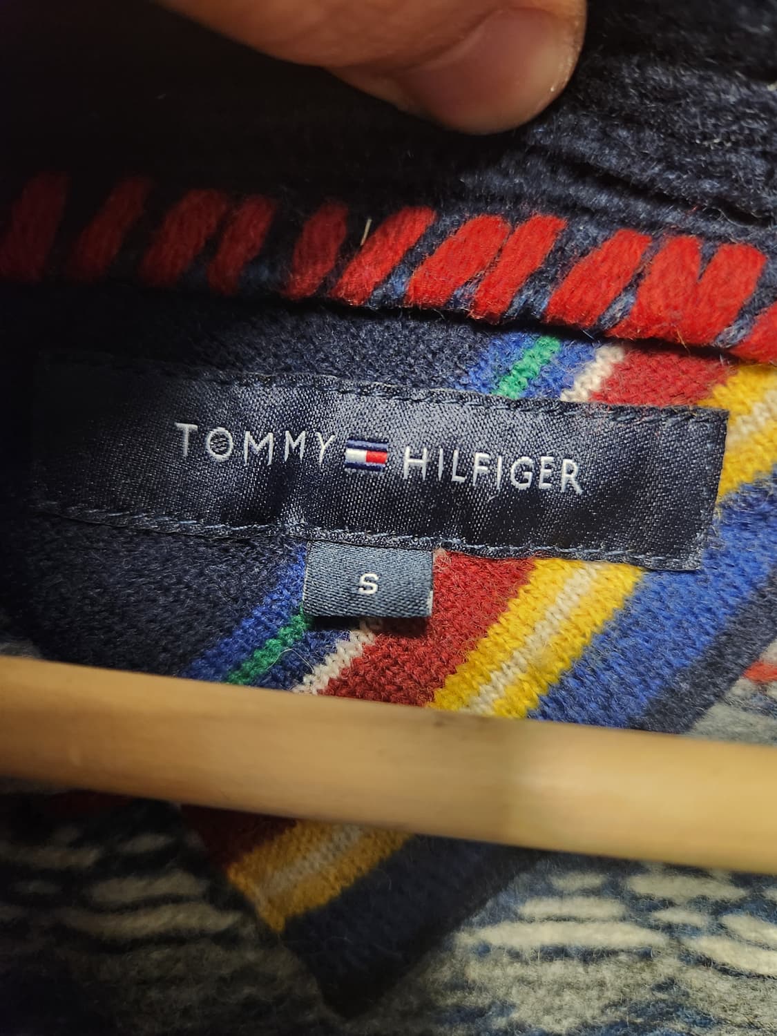 타미힐피거 숄카라 노르딕 패턴 니트 가디건 S 상품이미지2