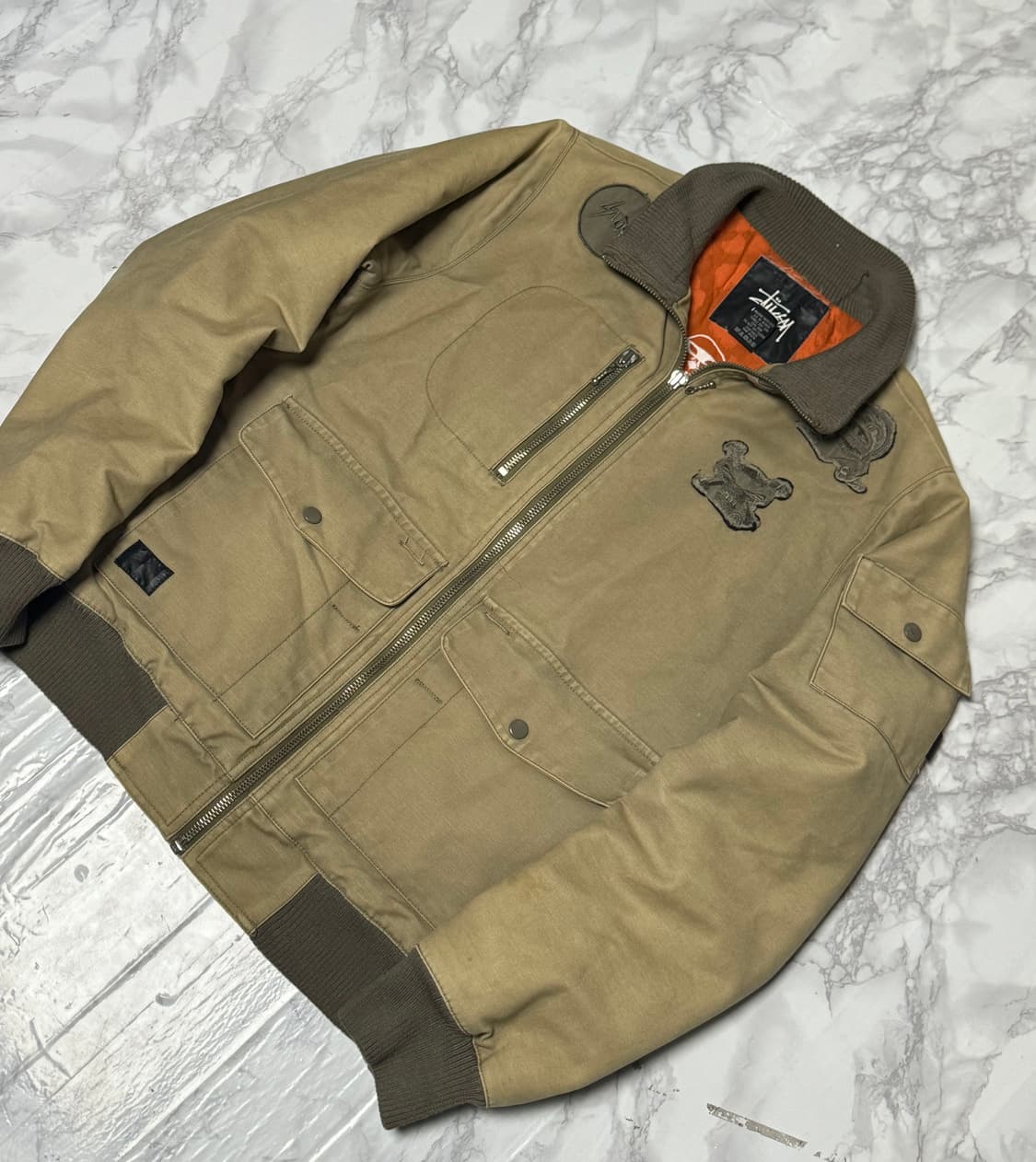 스투시 90s 가죽 패치 아카이브 봄버 자켓 상품이미지4