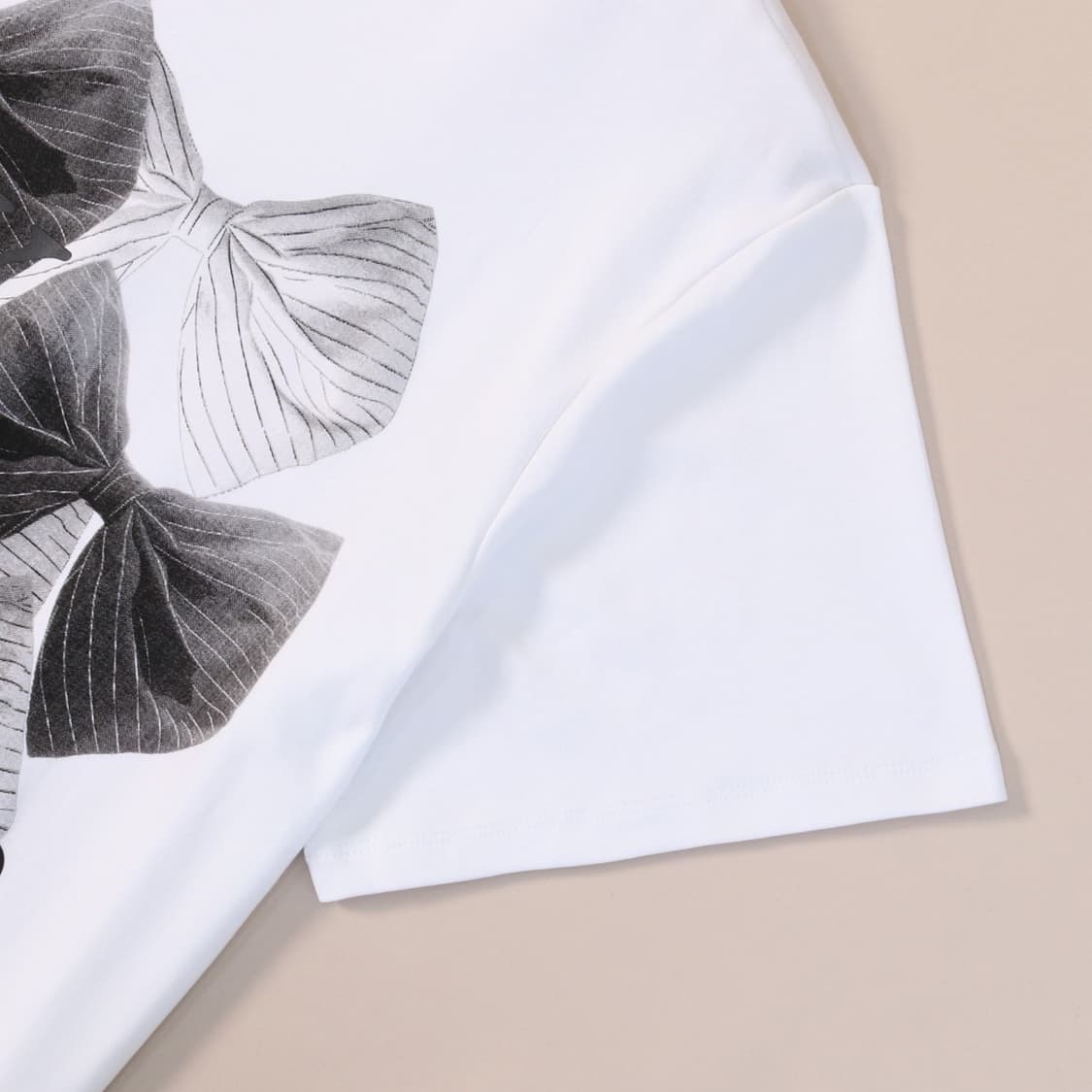 막스마라 리본 프린팅 여성복 면라운드 반팔티 상품이미지4