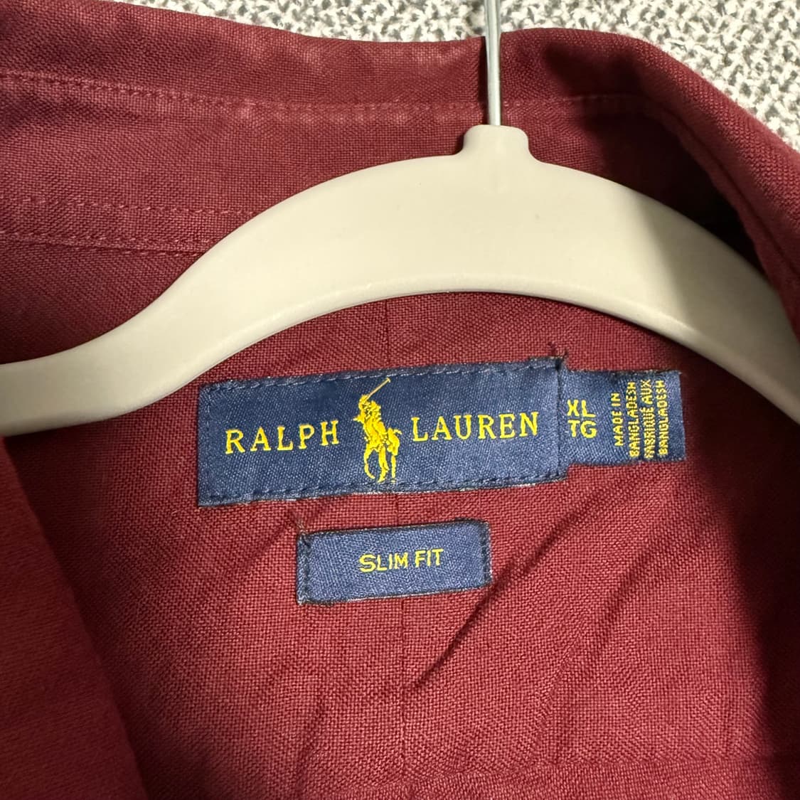폴로 긴팔 셔츠 남방 버건디 XL 슬림핏 상품이미지4
