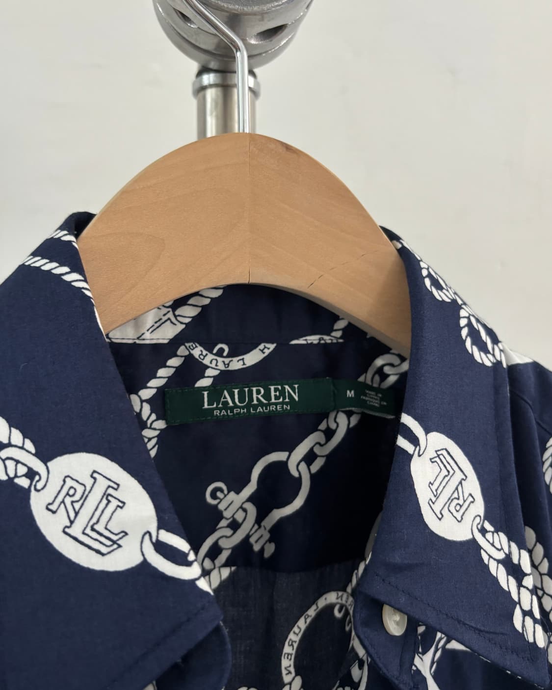 Lauren 랄프로렌 네이비 체인 프린팅 셔츠 상품이미지3
