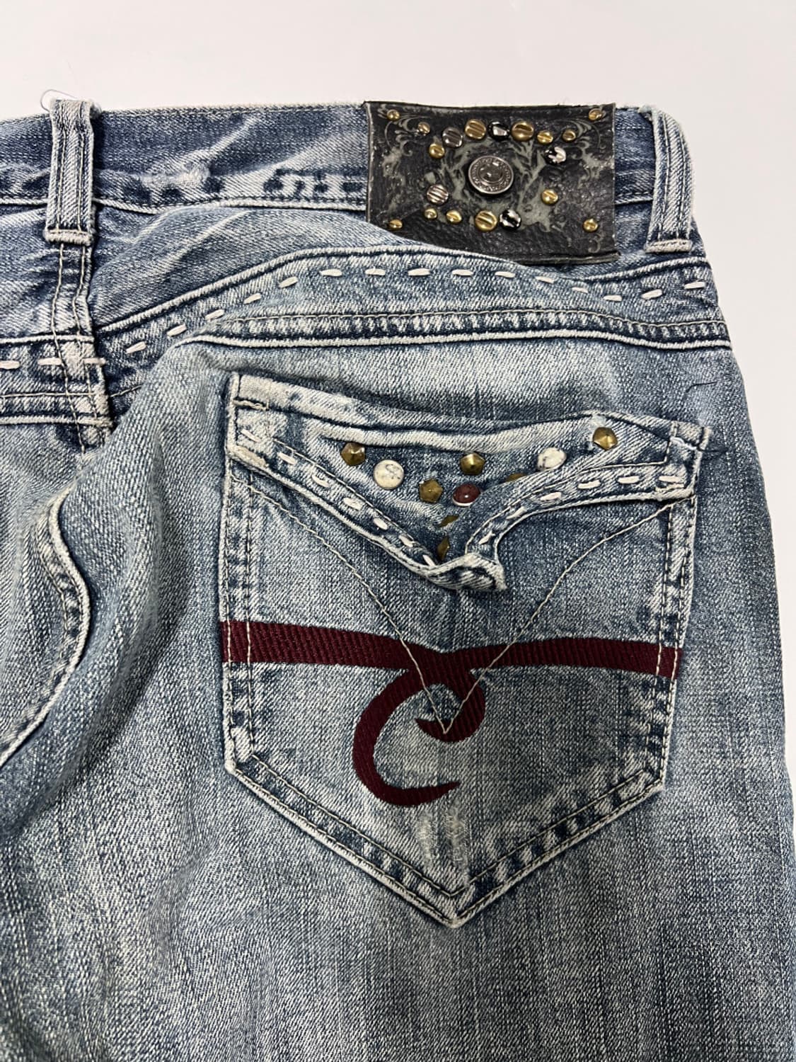 japanese vintage 포켓 디테일 y2k 펑키 워싱 데님펜츠 상품이미지1
