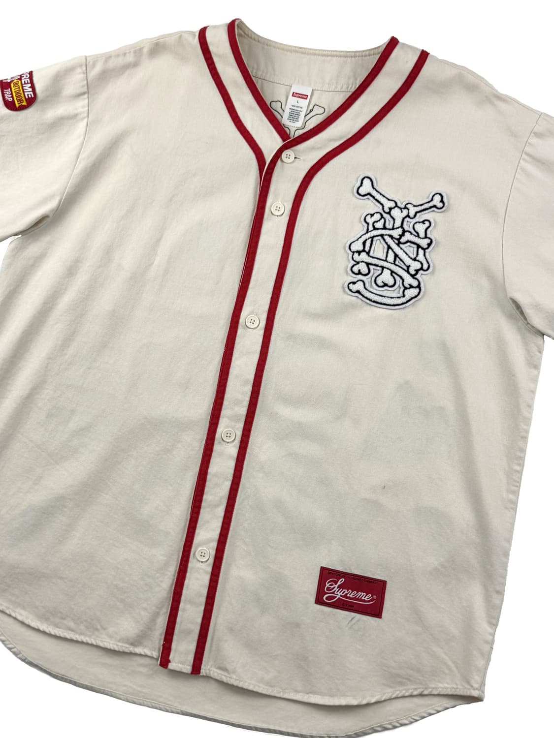 슈프림 패치 데님 베이스볼 저지 네츄럴 상품이미지3