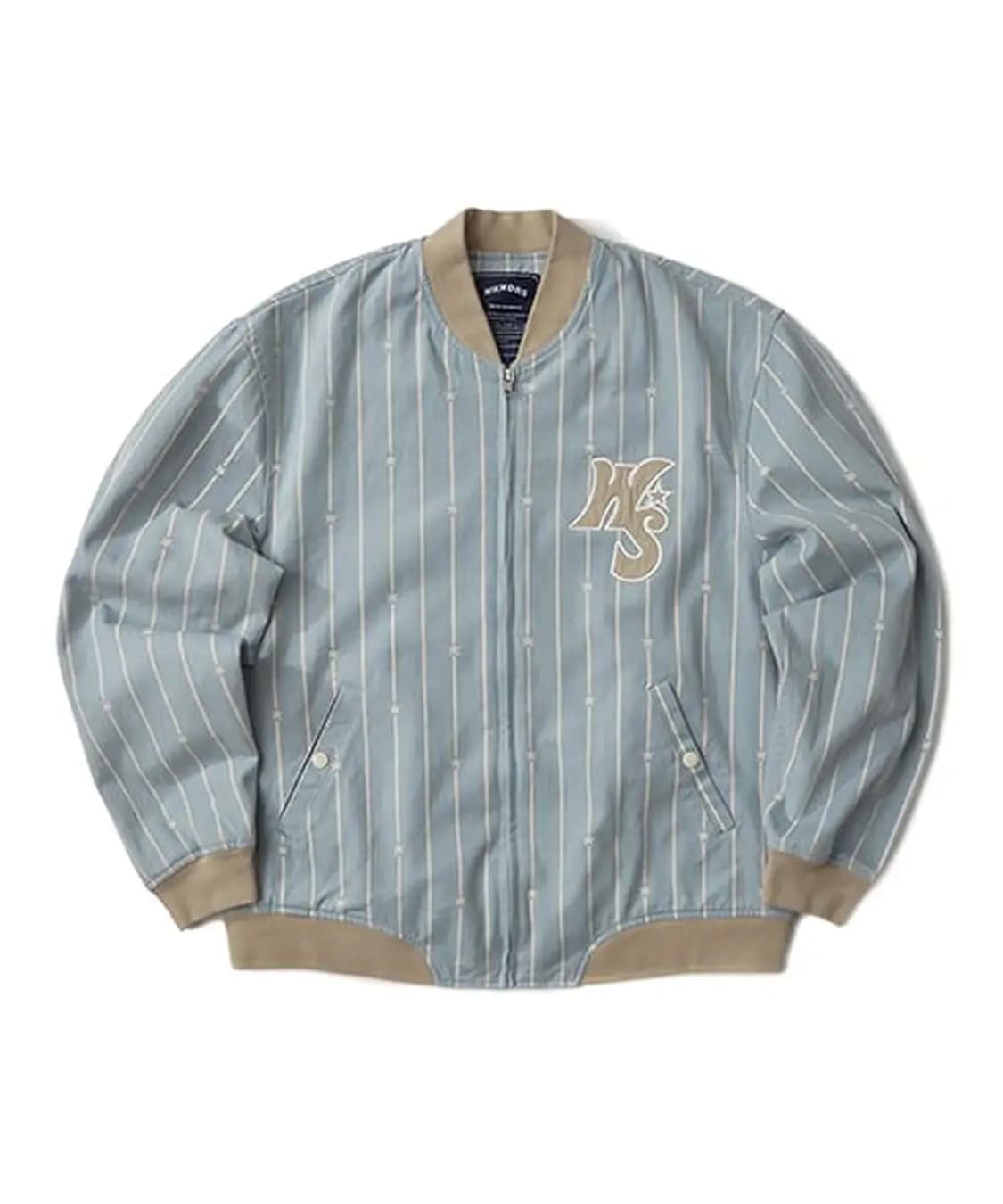 WKNDS STRIPED STADIUM JACKET (S.BLUE) 상품이미지1