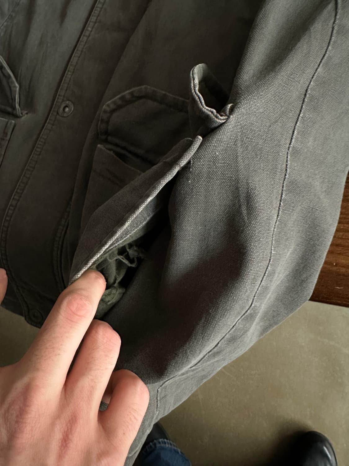 올리브 워싱 캔버스 헌팅 자켓 상품이미지6